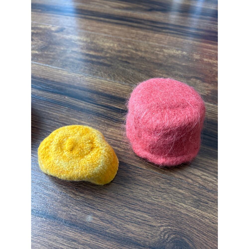 Set of 4 Wool Felt Nesting Bowls Stacking Fiber Arts Montessori Waldorf - Picture 7 of 11